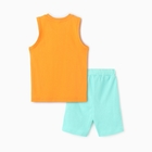 Комплект для мальчика(майка/шорты), цвет охра/ментоловый, рост 110 см - фото 24673340