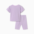 Пижама для девочки (футболка/шорты), цвет сиреневый, рост 98 см - фото 24673513