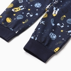 Пижама для мальчика (лонгслив/брюки), цвет темно-синий/космос, рост 98 см - Фото 5