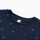 Пижама для мальчика (футболка/шорты), цвет т.синий, рост 110 см - фото 24673601