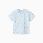 Комплект для новорожденного (футболка, комбинезон), цвет голубой, рост 68-74 см - фото 24673690