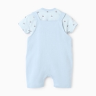 Комплект для новорожденного (футболка, комбинезон), цвет голубой, рост 68-74 см - фото 24673695