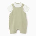 Комплект для новорожденного (футболка, комбинезон), цвет белый/хаки, рост 68-70 см - Фото 7