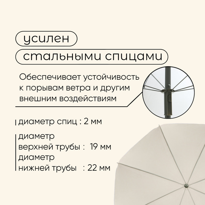 Зонт пляжный Maclay УФ защитой d=150 cм, h=170 см