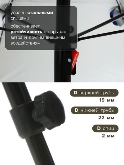 Зонт-трансформер maclay, c УФ-защитой, d=240 см, h=220 см