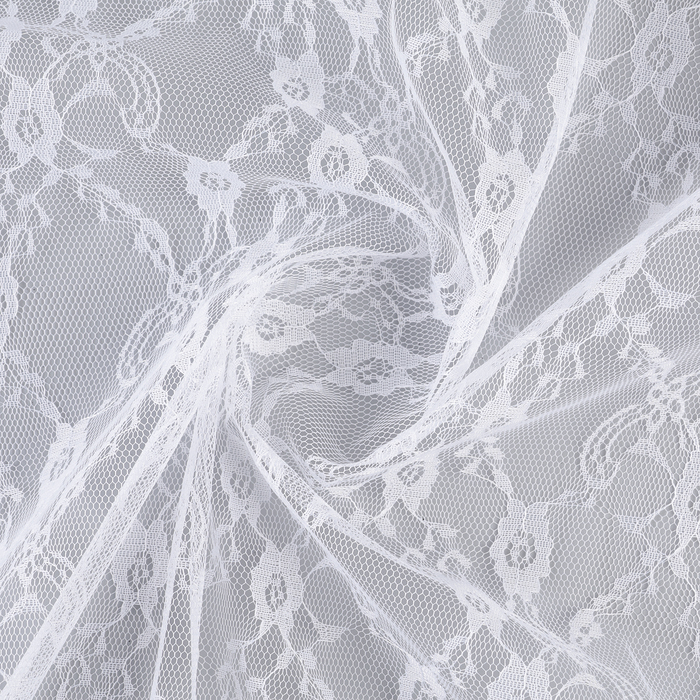 Лоскут гипюра, мелкие цветы, белый, 150 × 160 см - Фото 1