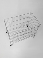 Корзина-накопитель складная, на колесах, 1 полка, 50×80×70 см, цвет хром - Фото 4