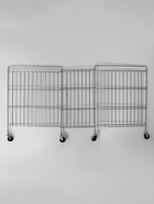 Корзина-накопитель складная, на колесах, 1 полка, 50×80×70 см, цвет хром - Фото 5