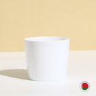 Кашпо для цветов, d=10 см, 0.5 л, пластик, белое - Фото 1