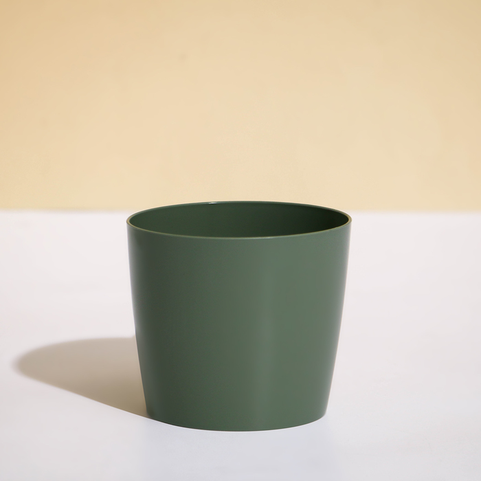 Горшок для цветов, d = 10 см, 0,5 л, пластик, зелёный шалфей - Фото 1