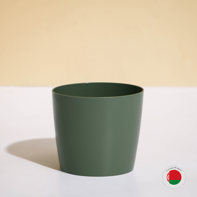 Кашпо для цветов, d=10 см, 0.5 л, пластик, зелёное, шалфей