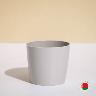 Кашпо для цветов, d=10 см, 0.5 л, пластик, бежевое