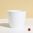 Кашпо для цветов, d=12.5 см, 1 л, пластик, белое - Фото 1