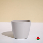 Кашпо для цветов, d=12.5 см, 1 л, пластик, бежевое - Фото 1
