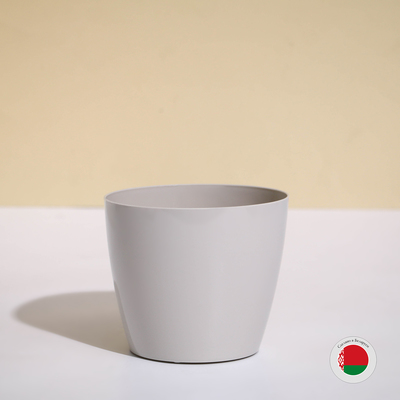 Кашпо для цветов, d=12.5 см, 1 л, пластик, бежевое