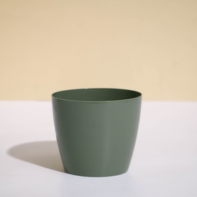 Горшок для цветов, d = 12,5 см, 1 л, пластик, зелёный шалфей