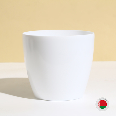 Кашпо для цветов, d=17 см, 2.7 л, пластик, белое