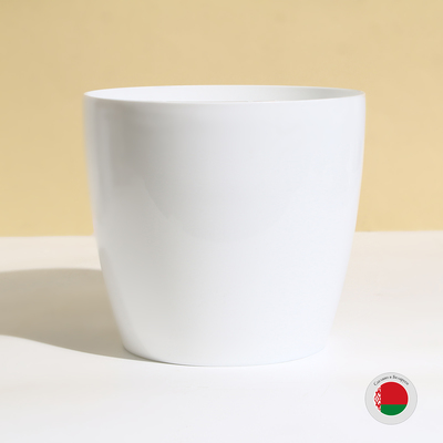 Кашпо для цветов, d=21 см, 5.2 л, пластик, белое