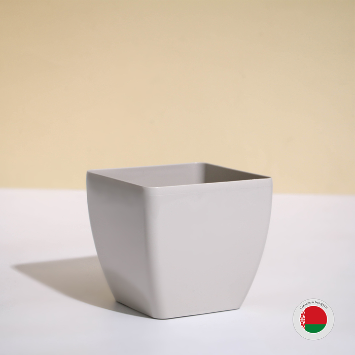 Кашпо для цветов, 13×13 см, 1.5 л, пластик, бежевое - Фото 1