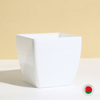 Кашпо для цветов, 15×15 см, 2.5 л, пластик, белое