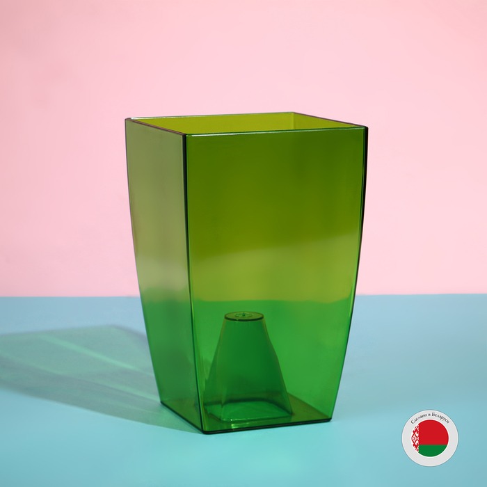 Горшок для орхидей, 2 л, 12,5 × 19,5 см, пластик, прозрачно-зелёный - Фото 1