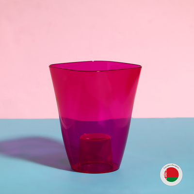 Горшок для орхидей, 1.5 л, 13×17 см, пластик, прозрачно-малиновый