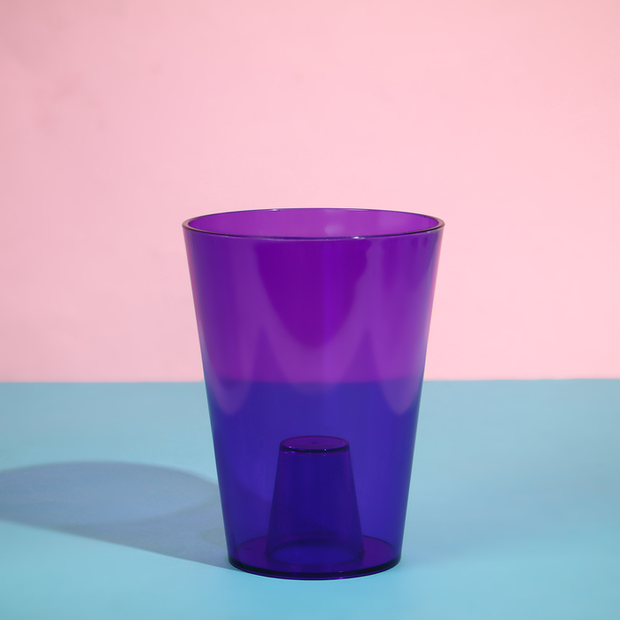 Горшок для орхидей, 1,2 л, 12,5 × 16,6 см, пластик, прозрачно-фиолетовый - Фото 1