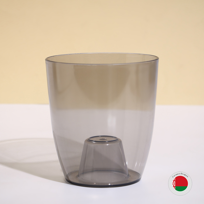 Горшок для орхидей, 2 л, 14.8×16.2 см, круглый, пластиковый, прозрачно-серый - Фото 1