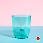 Горшок для орхидей, 2 л, 14,8 × 16,2 см, круглый, пластик, прозрачно-бирюзовый - Фото 1