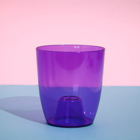 Горшок для орхидей, 2 л, 14,8 × 16,2 см круглый, пластик, прозрачно-фиолетовый