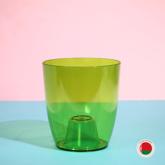 Горшок для орхидей, 2 л, 14.8×16.2 см, круглый, пластиковый, прозрачно-зелёный - Фото 1