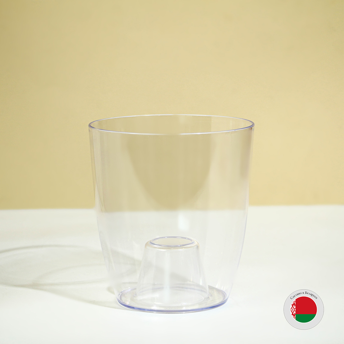 Горшок для орхидей, 2 л, 14.8×16.2 см, круглый, пластиковый, прозрачный - Фото 1