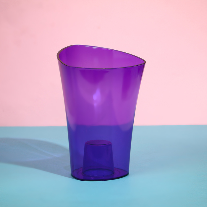 Горшок для орхидей, 1,3 л, 13,6 × 14,1 × 20 см, пластик, прозрачно-фиолетовый - Фото 1