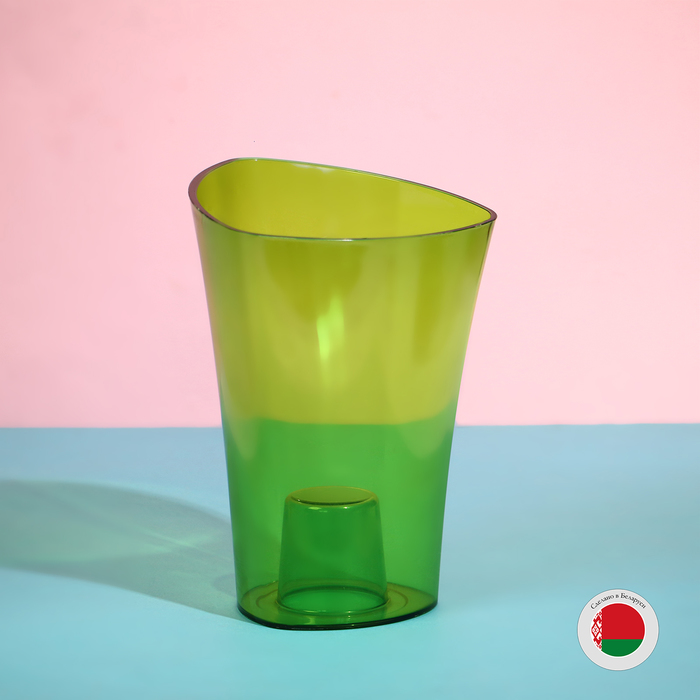 Горшок для орхидей, 1,3 л, 13,6 × 14,1 × 20 см, пластик, прозрачно-зелёный - Фото 1