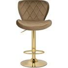 Стул барный Porch металл/велюр, золотой/бежевый 47x53x89 см - Фото 2