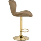 Стул барный Porch металл/велюр, золотой/бежевый 47x53x89 см - Фото 3