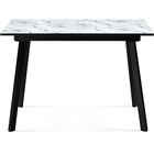 Стол стеклянный Агни металл, мрамор белый/черный матовый 68x110x75 см - Фото 2