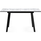 Стол стеклянный Агни металл, мрамор белый/черный матовый 68x110x75 см - Фото 3