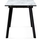 Стол стеклянный Агни металл, мрамор белый/черный матовый 68x110x75 см - Фото 4