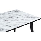 Стол стеклянный Агни металл, мрамор белый/черный матовый 68x110x75 см - Фото 5