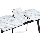Стол стеклянный Агни металл, мрамор белый/черный матовый 68x110x75 см - Фото 6