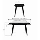 Стол стеклянный Агни металл, мрамор белый/черный матовый 68x110x75 см - Фото 8