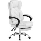Кресло для руководителя Kolson металл/экокожа, хром/белый 64x68x114 см - фото 121969941