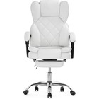 Кресло для руководителя Kolson металл/экокожа, хром/белый 64x68x114 см - фото 121969943