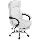 Кресло для руководителя Kolson металл/экокожа, хром/белый 64x68x114 см - фото 121969946