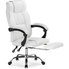 Кресло для руководителя Born металл/экокожа, хром/белый 61x66x102 см - фото 110662816