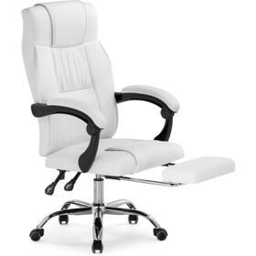 Кресло для руководителя Born металл/экокожа, хром/белый 61x66x102 см