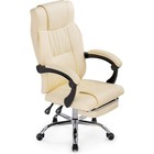 Кресло для руководителя Born металл/экокожа, хром/кремовый 61x66x102 см 10510434