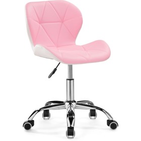 Компьютерное кресло Trizor металл/экокожа,  хром/розовый/белый 53x53x69 см