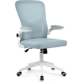 Компьютерное кресло Konfi пластик/ткань/сетка, белый/голубой 60x66x102 см